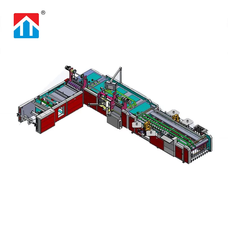 Valve bag cutting seaming and folding machine
